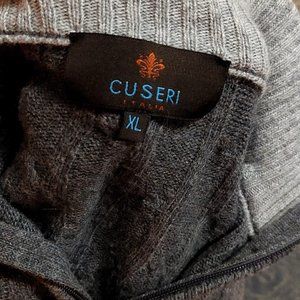 Cuseri Mens Size M Knit Sweater Blend 1/4 Zip Up